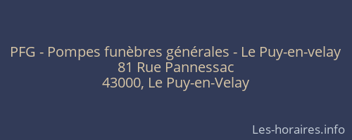 PFG - Pompes funèbres générales - Le Puy-en-velay