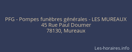 PFG - Pompes funèbres générales - LES MUREAUX