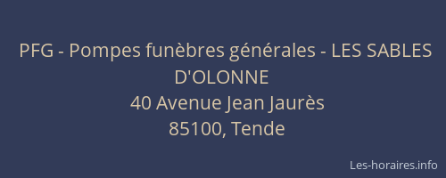 PFG - Pompes funèbres générales - LES SABLES D'OLONNE
