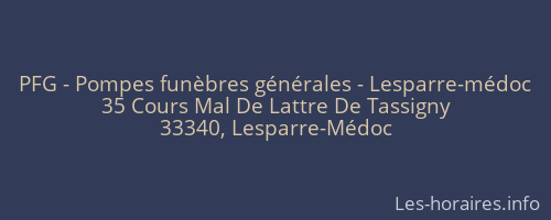 PFG - Pompes funèbres générales - Lesparre-médoc