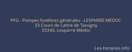 PFG - Pompes funèbres générales - LESPARRE MEDOC