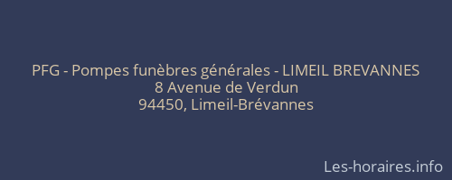 PFG - Pompes funèbres générales - LIMEIL BREVANNES