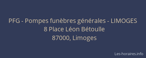 PFG - Pompes funèbres générales - LIMOGES