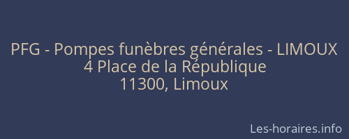 PFG - Pompes funèbres générales - LIMOUX