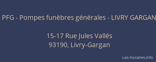 PFG - Pompes funèbres générales - LIVRY GARGAN