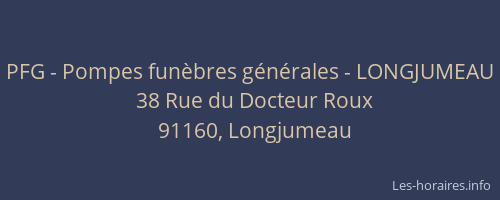 PFG - Pompes funèbres générales - LONGJUMEAU