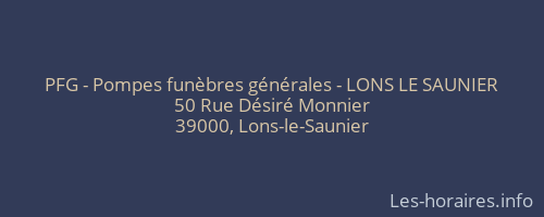 PFG - Pompes funèbres générales - LONS LE SAUNIER