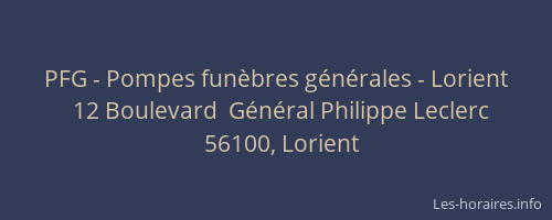 PFG - Pompes funèbres générales - Lorient