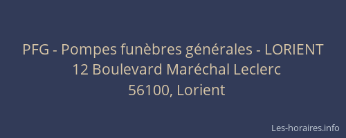 PFG - Pompes funèbres générales - LORIENT