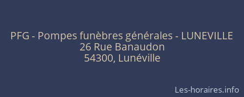 PFG - Pompes funèbres générales - LUNEVILLE