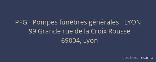 PFG - Pompes funèbres générales - LYON