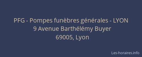 PFG - Pompes funèbres générales - LYON