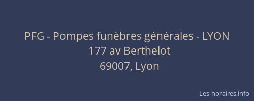 PFG - Pompes funèbres générales - LYON