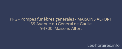 PFG - Pompes funèbres générales - MAISONS ALFORT