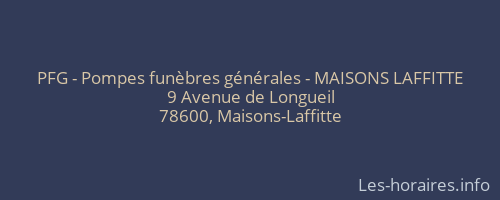 PFG - Pompes funèbres générales - MAISONS LAFFITTE