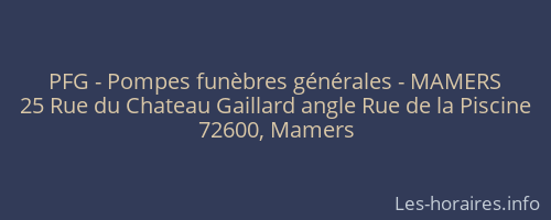 PFG - Pompes funèbres générales - MAMERS