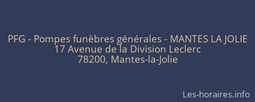 PFG - Pompes funèbres générales - MANTES LA JOLIE