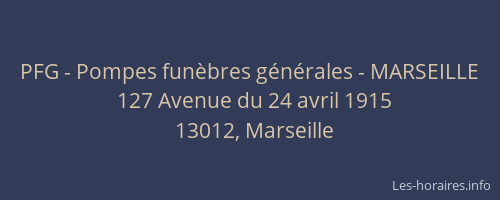 PFG - Pompes funèbres générales - MARSEILLE