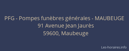 PFG - Pompes funèbres générales - MAUBEUGE