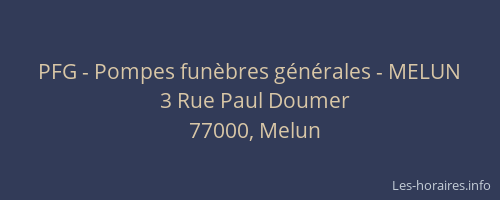 PFG - Pompes funèbres générales - MELUN