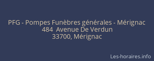 PFG - Pompes Funèbres générales - Mérignac