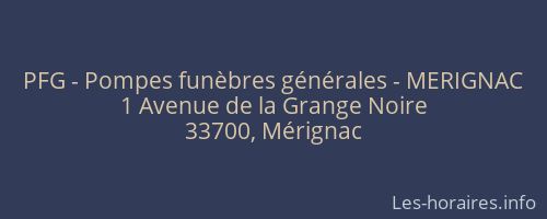 PFG - Pompes funèbres générales - MERIGNAC