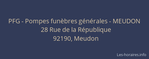 PFG - Pompes funèbres générales - MEUDON