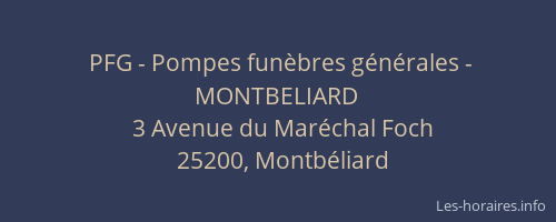 PFG - Pompes funèbres générales - MONTBELIARD