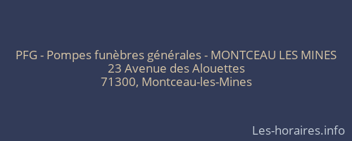 PFG - Pompes funèbres générales - MONTCEAU LES MINES