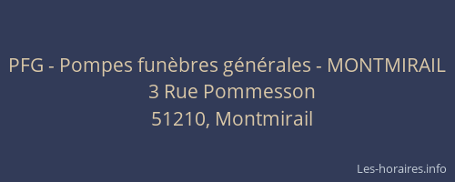 PFG - Pompes funèbres générales - MONTMIRAIL