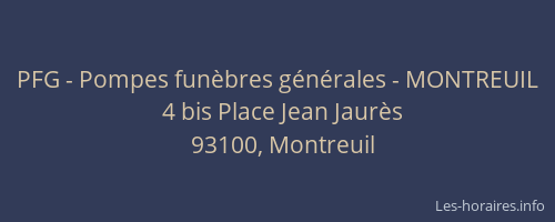 PFG - Pompes funèbres générales - MONTREUIL