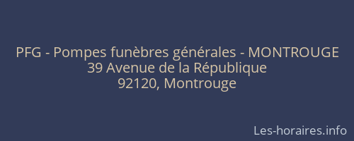 PFG - Pompes funèbres générales - MONTROUGE