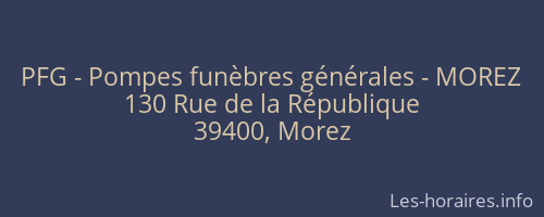 PFG - Pompes funèbres générales - MOREZ