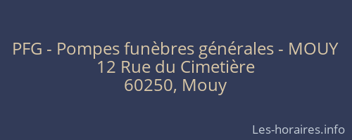 PFG - Pompes funèbres générales - MOUY