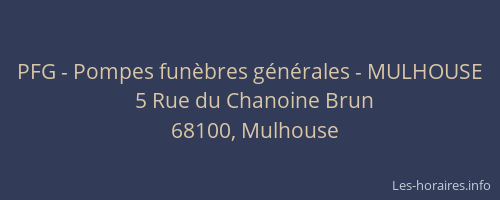PFG - Pompes funèbres générales - MULHOUSE
