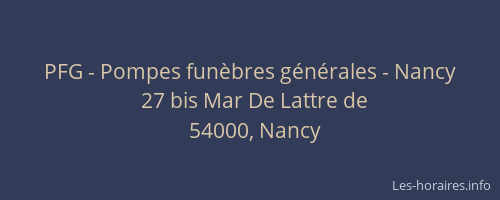 PFG - Pompes funèbres générales - Nancy