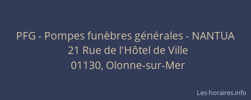 PFG - Pompes funèbres générales - NANTUA