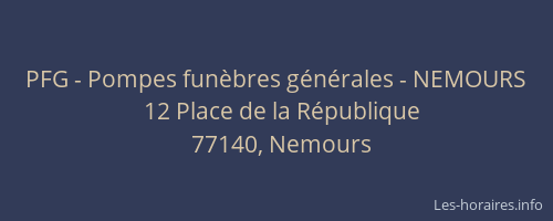 PFG - Pompes funèbres générales - NEMOURS