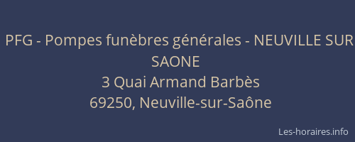 PFG - Pompes funèbres générales - NEUVILLE SUR SAONE