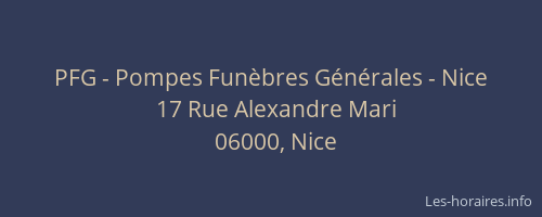 PFG - Pompes Funèbres Générales - Nice