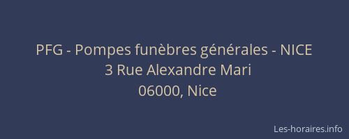 PFG - Pompes funèbres générales - NICE