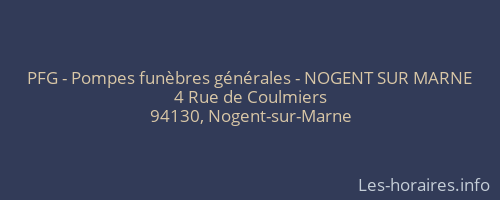 PFG - Pompes funèbres générales - NOGENT SUR MARNE