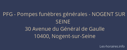 PFG - Pompes funèbres générales - NOGENT SUR SEINE