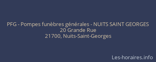 PFG - Pompes funèbres générales - NUITS SAINT GEORGES