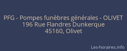 PFG - Pompes funèbres générales - OLIVET