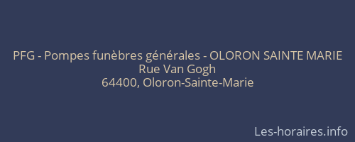 PFG - Pompes funèbres générales - OLORON SAINTE MARIE