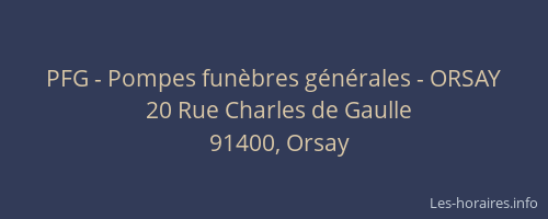 PFG - Pompes funèbres générales - ORSAY