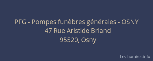 PFG - Pompes funèbres générales - OSNY
