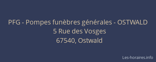 PFG - Pompes funèbres générales - OSTWALD