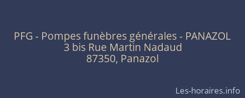 PFG - Pompes funèbres générales - PANAZOL